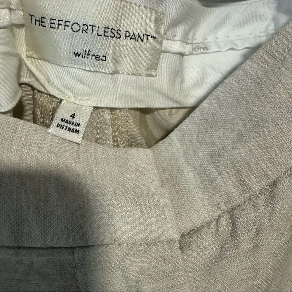 Aritzia Wilfred The Effortless Linen Cropped Pant in Natural Ecru